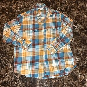 Old Navy Plaid The Boyfriend Shirt Long Sleeve Button Up Shirt Women's